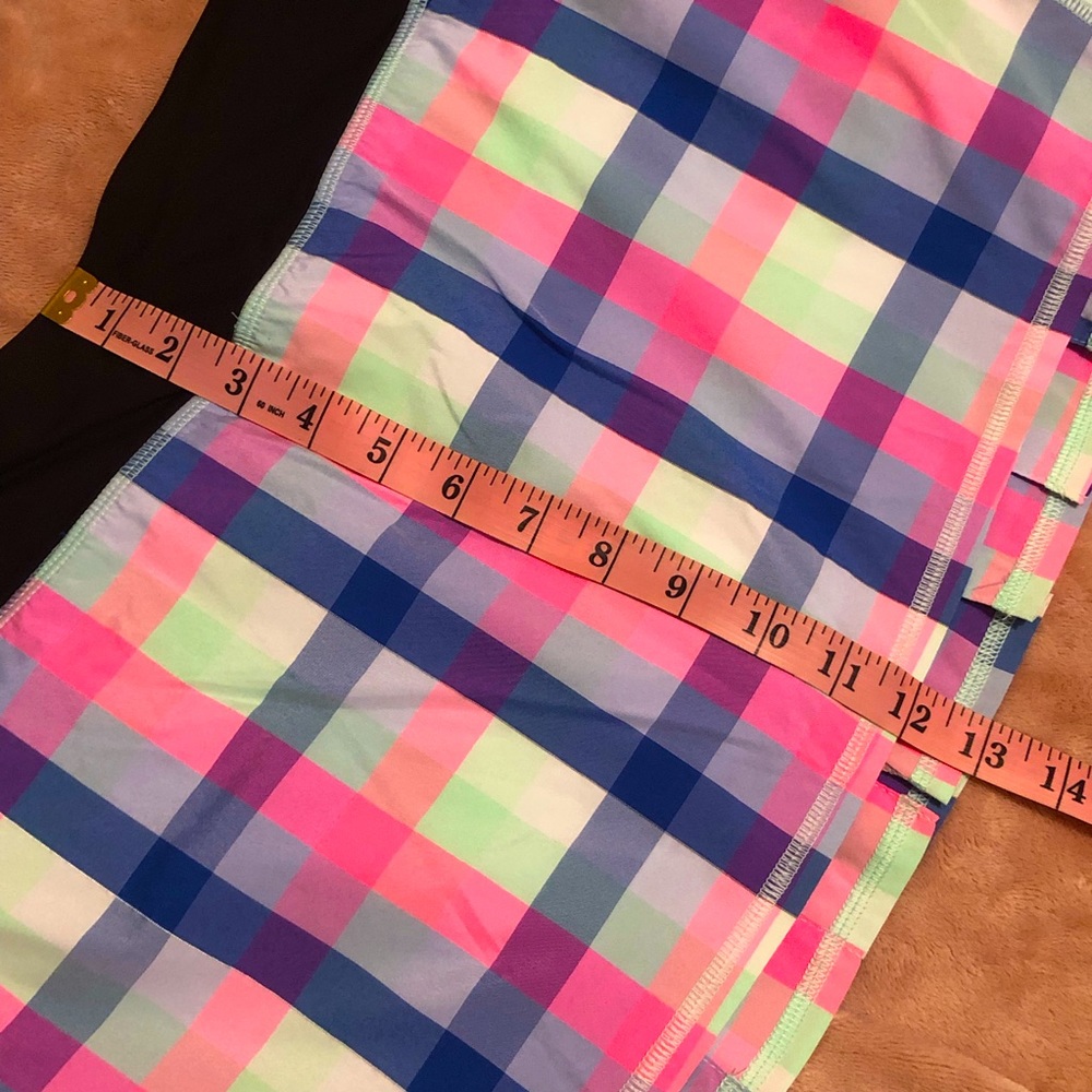 NWOT Lululemon 4 Pace Setter Skirt Neon Pop Plaid Regular Length 12” 🍒
